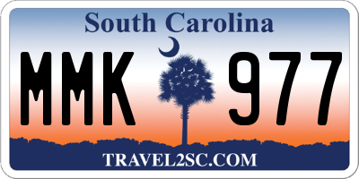 SC license plate MMK977