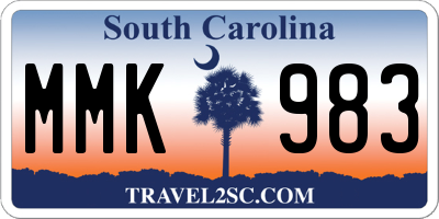SC license plate MMK983