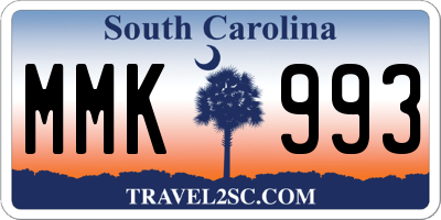 SC license plate MMK993