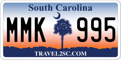 SC license plate MMK995
