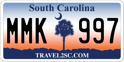 SC license plate MMK997