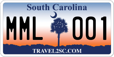 SC license plate MML001