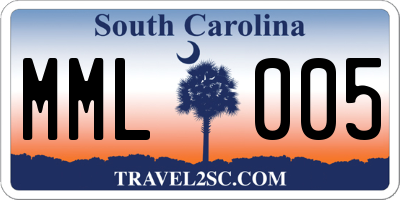 SC license plate MML005