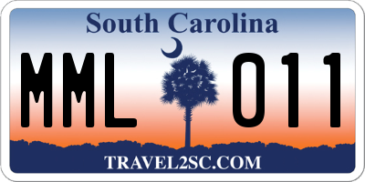 SC license plate MML011