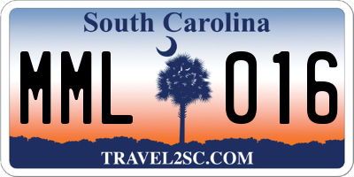 SC license plate MML016