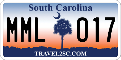 SC license plate MML017