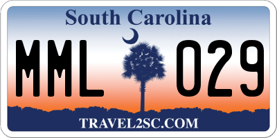 SC license plate MML029