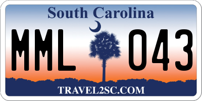 SC license plate MML043