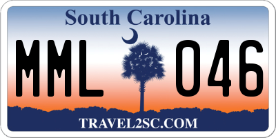 SC license plate MML046