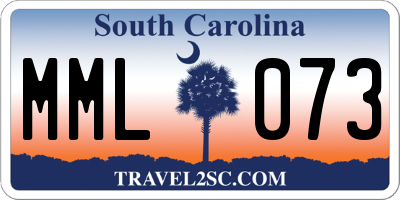 SC license plate MML073