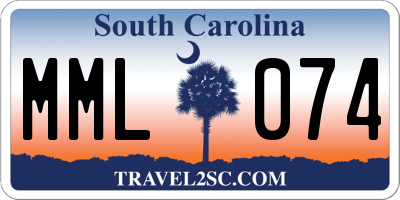 SC license plate MML074