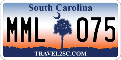 SC license plate MML075