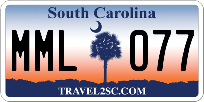 SC license plate MML077