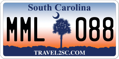 SC license plate MML088