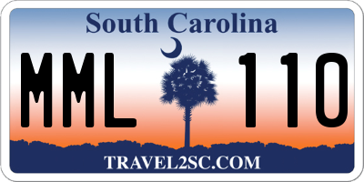 SC license plate MML110