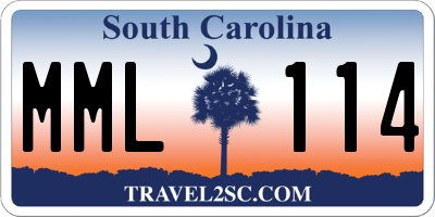 SC license plate MML114