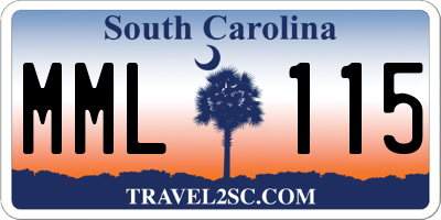 SC license plate MML115
