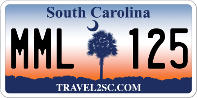 SC license plate MML125