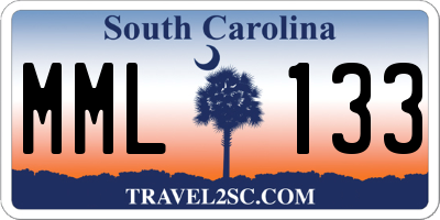 SC license plate MML133