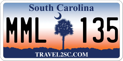 SC license plate MML135
