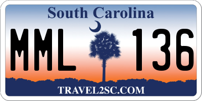 SC license plate MML136