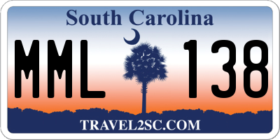 SC license plate MML138