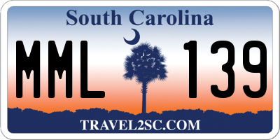 SC license plate MML139