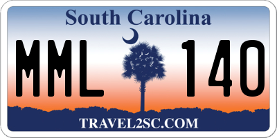 SC license plate MML140