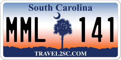 SC license plate MML141