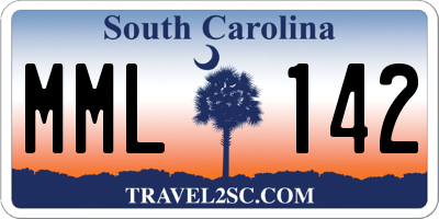 SC license plate MML142