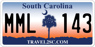 SC license plate MML143