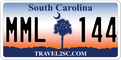 SC license plate MML144