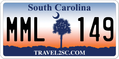 SC license plate MML149
