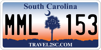SC license plate MML153