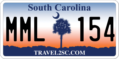 SC license plate MML154