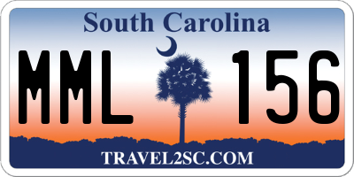 SC license plate MML156