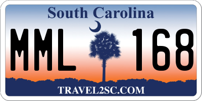 SC license plate MML168