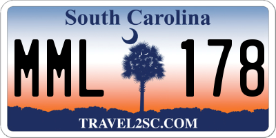 SC license plate MML178