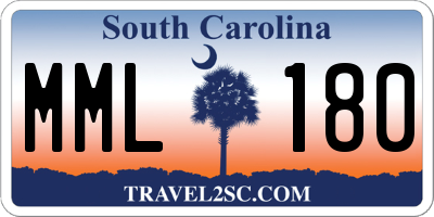 SC license plate MML180