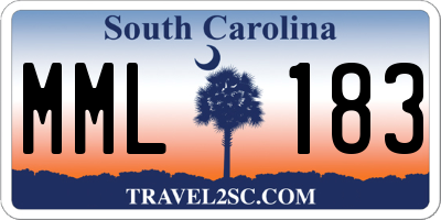 SC license plate MML183