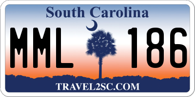 SC license plate MML186