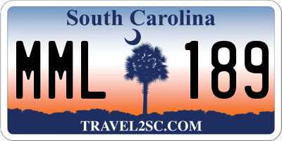 SC license plate MML189