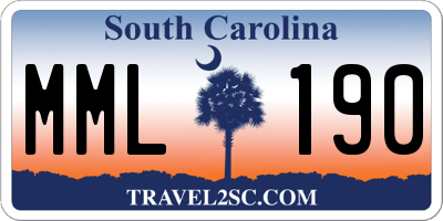 SC license plate MML190