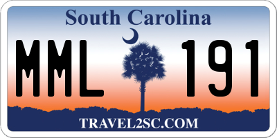 SC license plate MML191