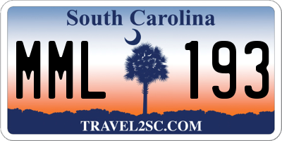 SC license plate MML193