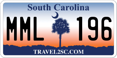 SC license plate MML196