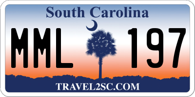 SC license plate MML197