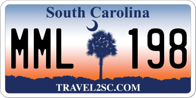 SC license plate MML198