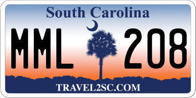 SC license plate MML208