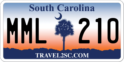 SC license plate MML210